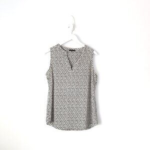 White Black Adrianna Papell Size L Top